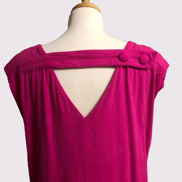 Vintage Fuchsia Raw Silk Sakowitz dress - Picture 4 of 6